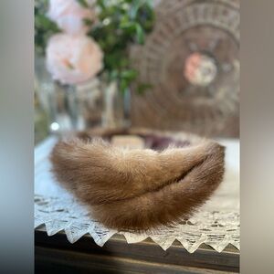Vintage Brown Mink Fur Chignon hat